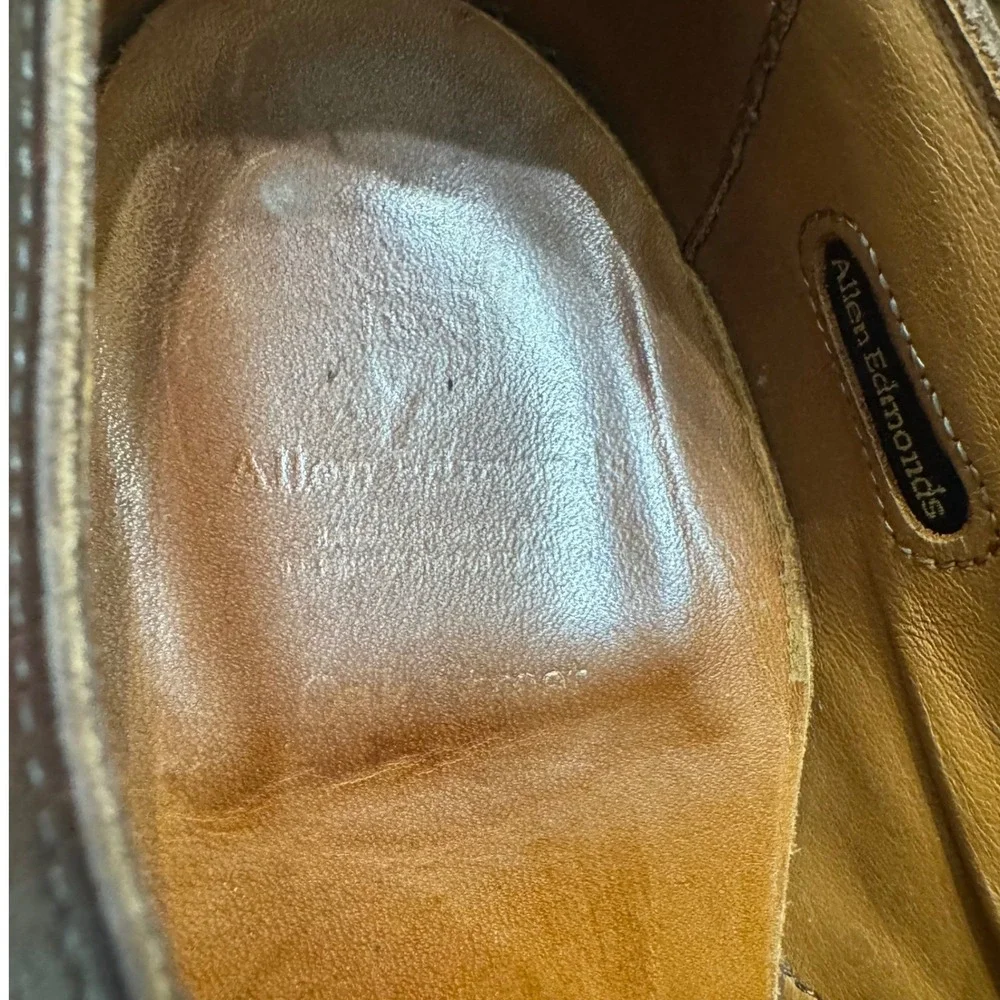 Allen Edmonds Oak Street Cap Toe Derby Shoes Mens 11 D Brown Leather Dainite